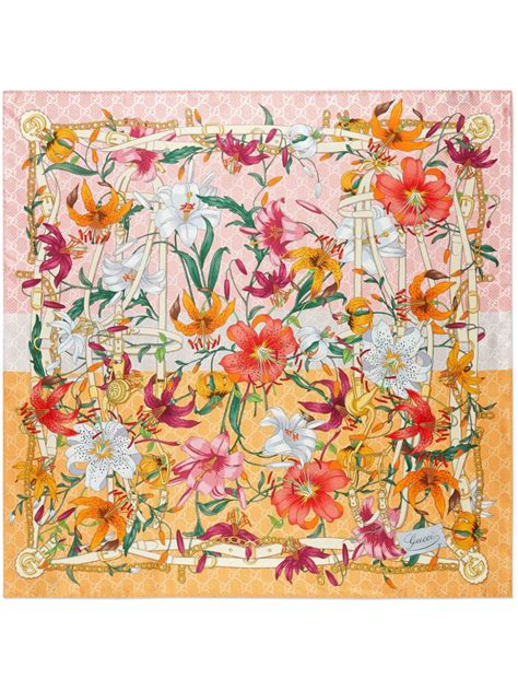 gucci tessuto fiori|sciarpe foulard gucci.